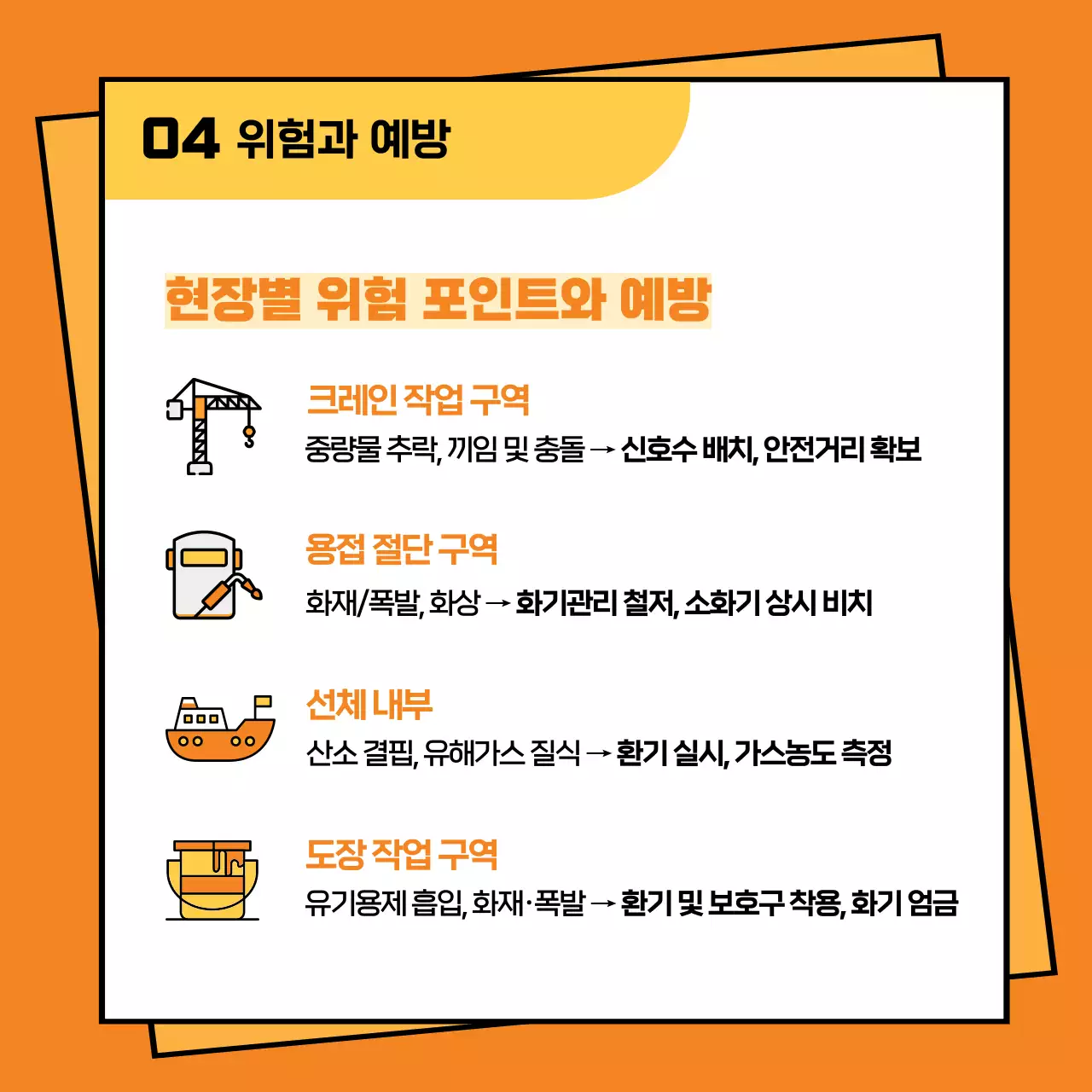 주황 깔끔 안전 캠페인