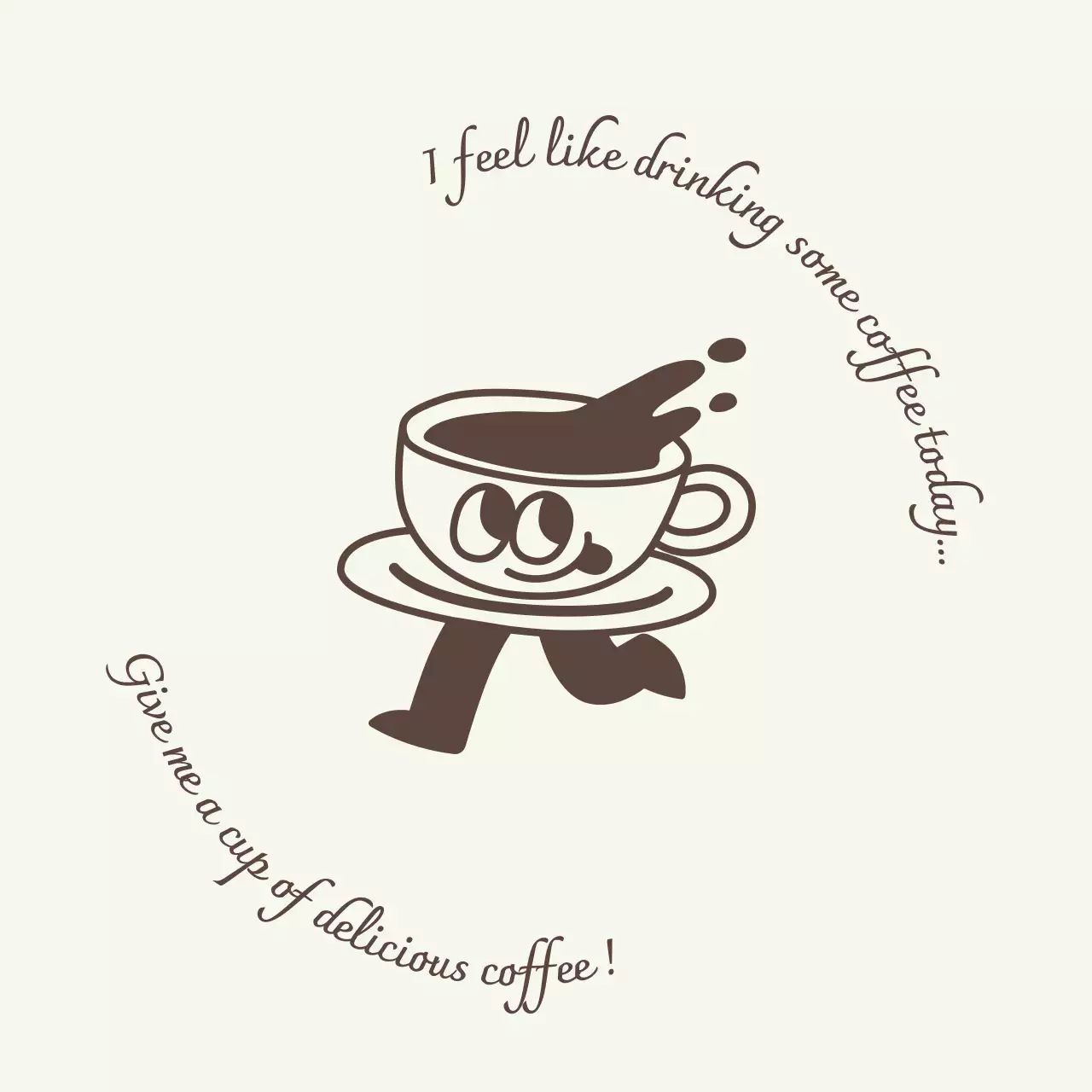 베이지 빈티지 커피 문구