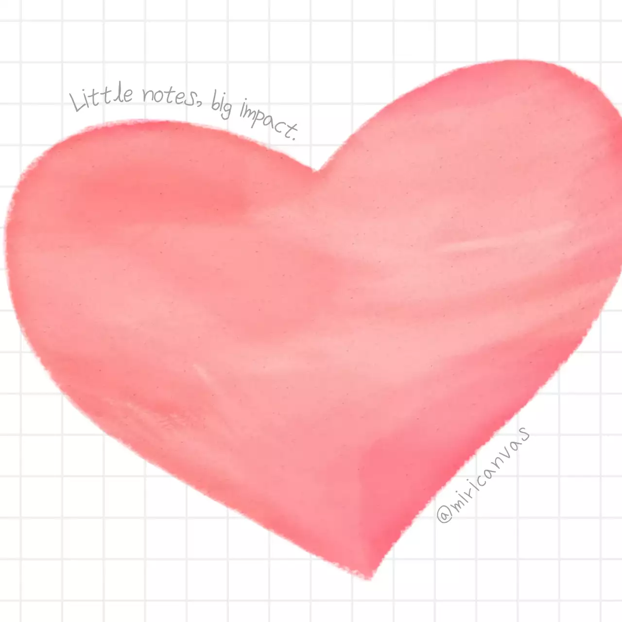 핑크 수채화 하트 심플 노트