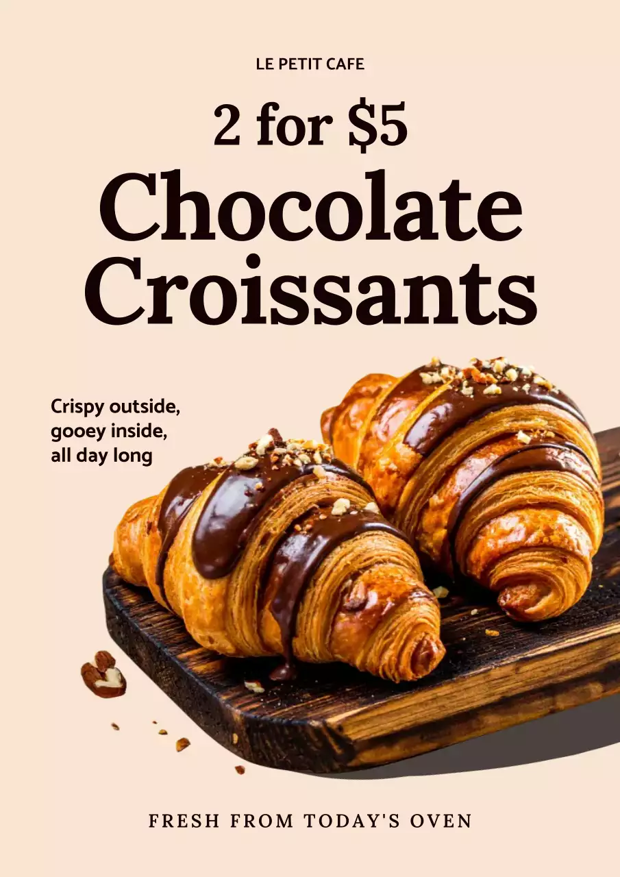 Beige Modern Pastry Promotion Poster