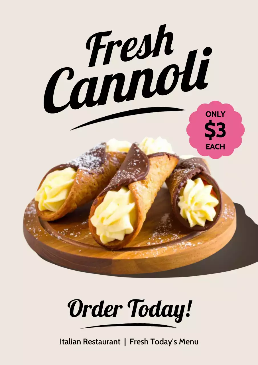 Beige Classic Dessert Advertisement Poster