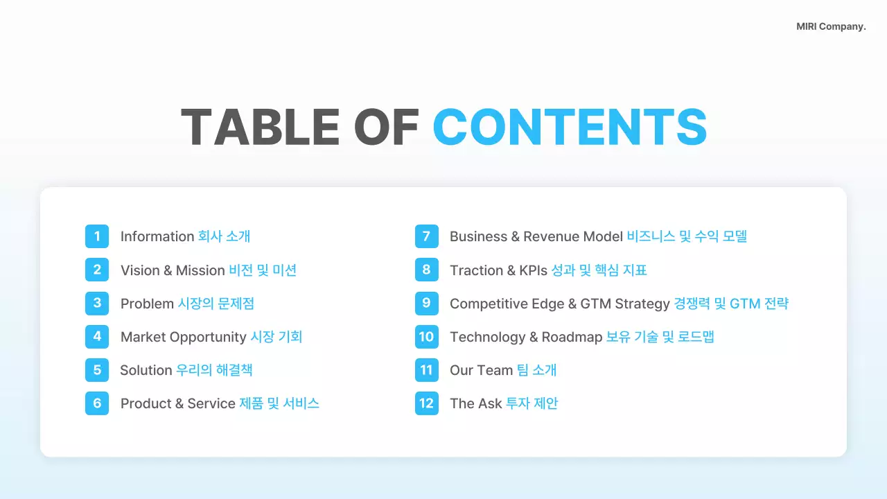 하늘색 모던 비즈니스 기획