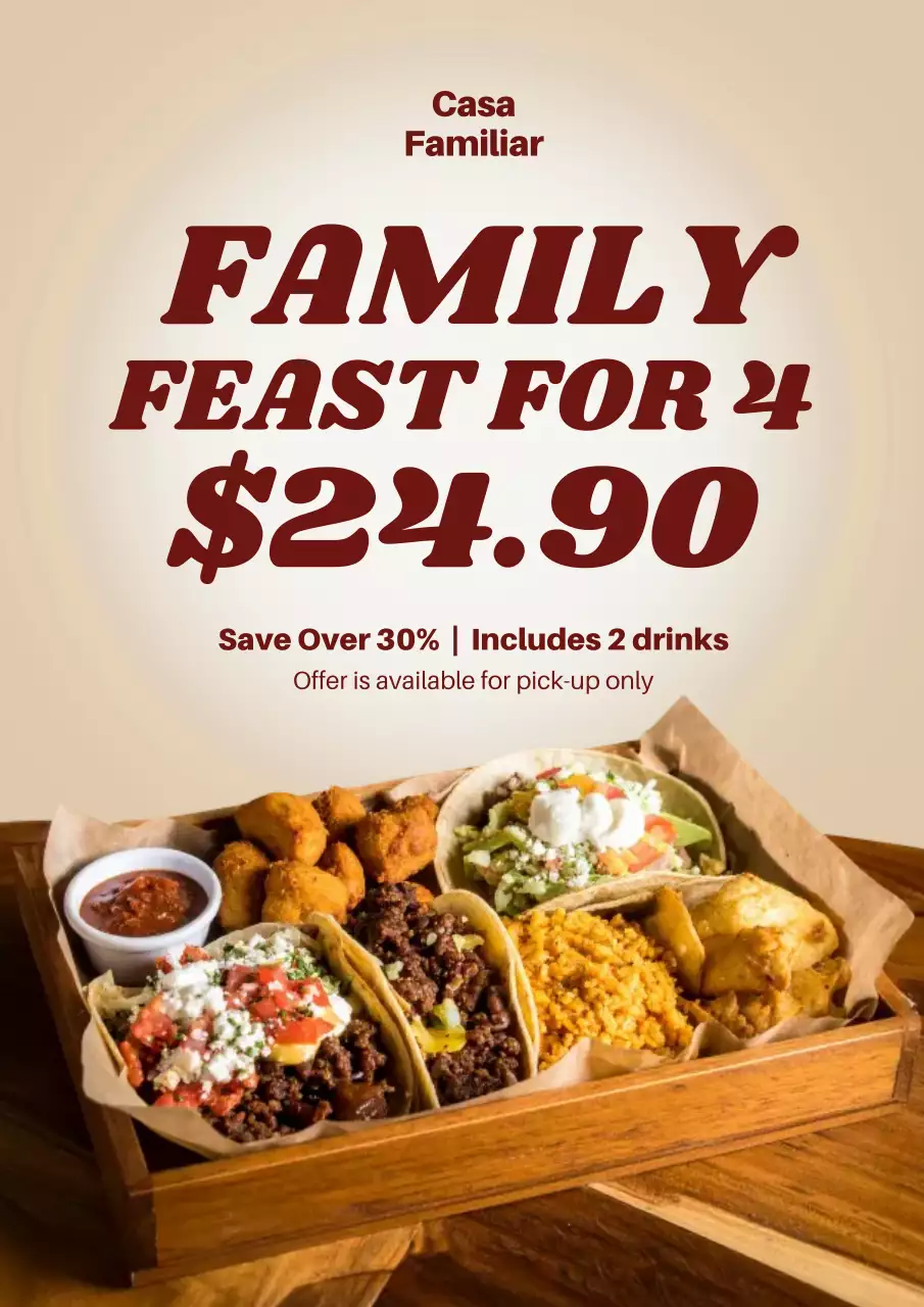 Brown Rustic Family Menu Promotion Poster