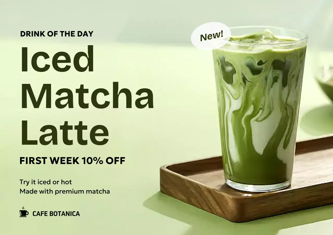 Green Modern Beverage Advertisement Poster