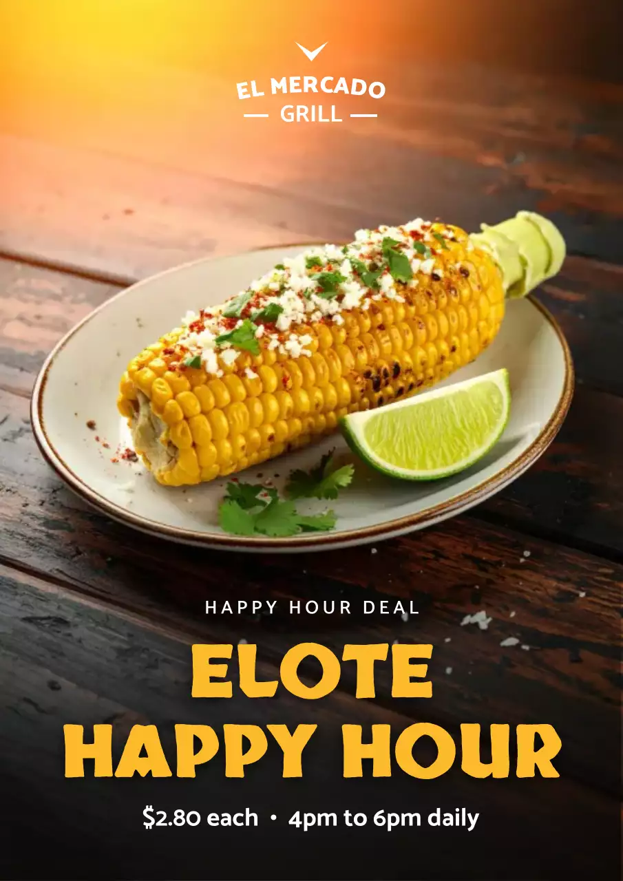 Orange Rustic Food Promotion Poster