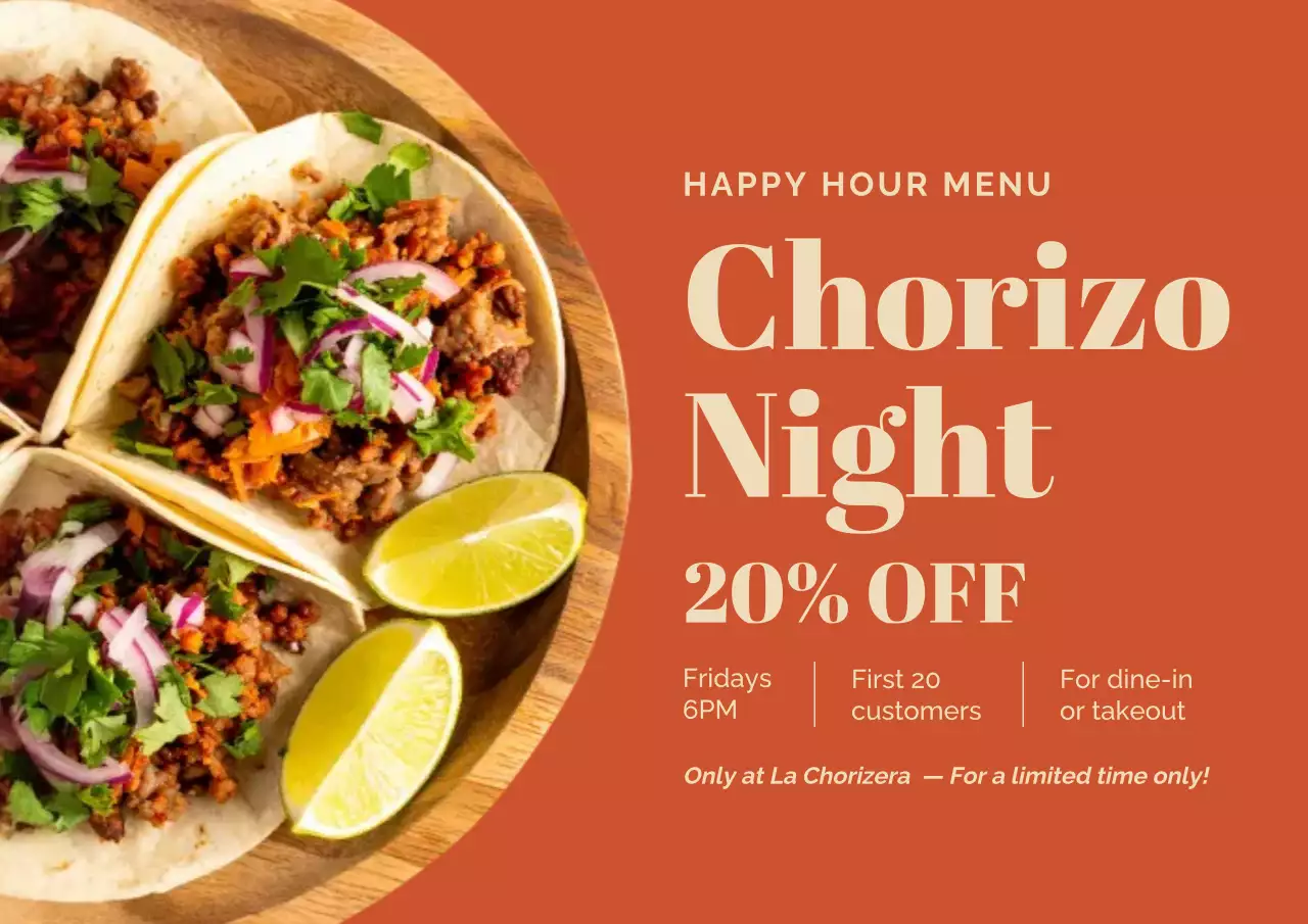 Orange Modern Taco Promotion Poster