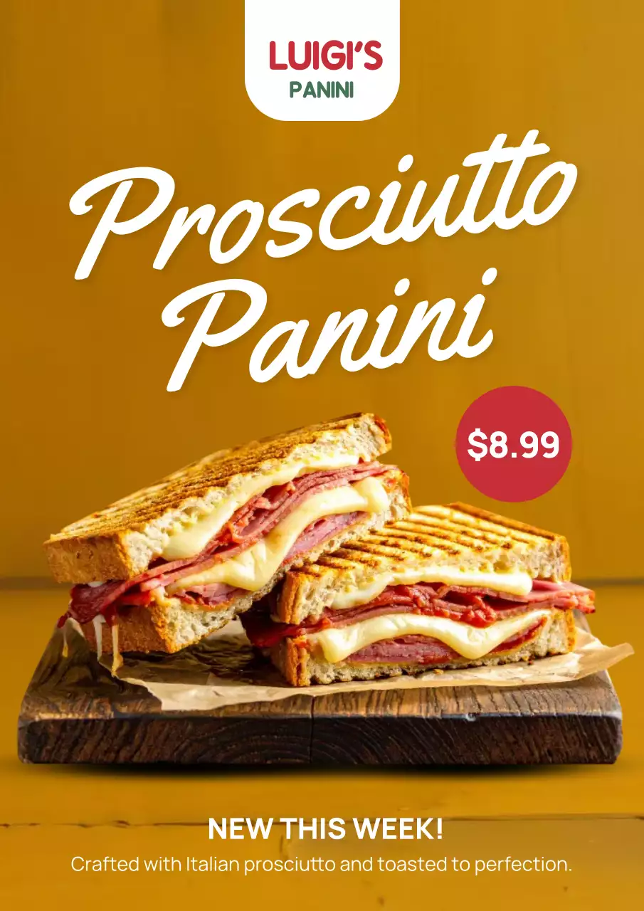 Brown Modern Sandwich Advertisement Poster