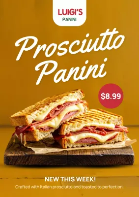 Brown Modern Sandwich Advertisement Poster