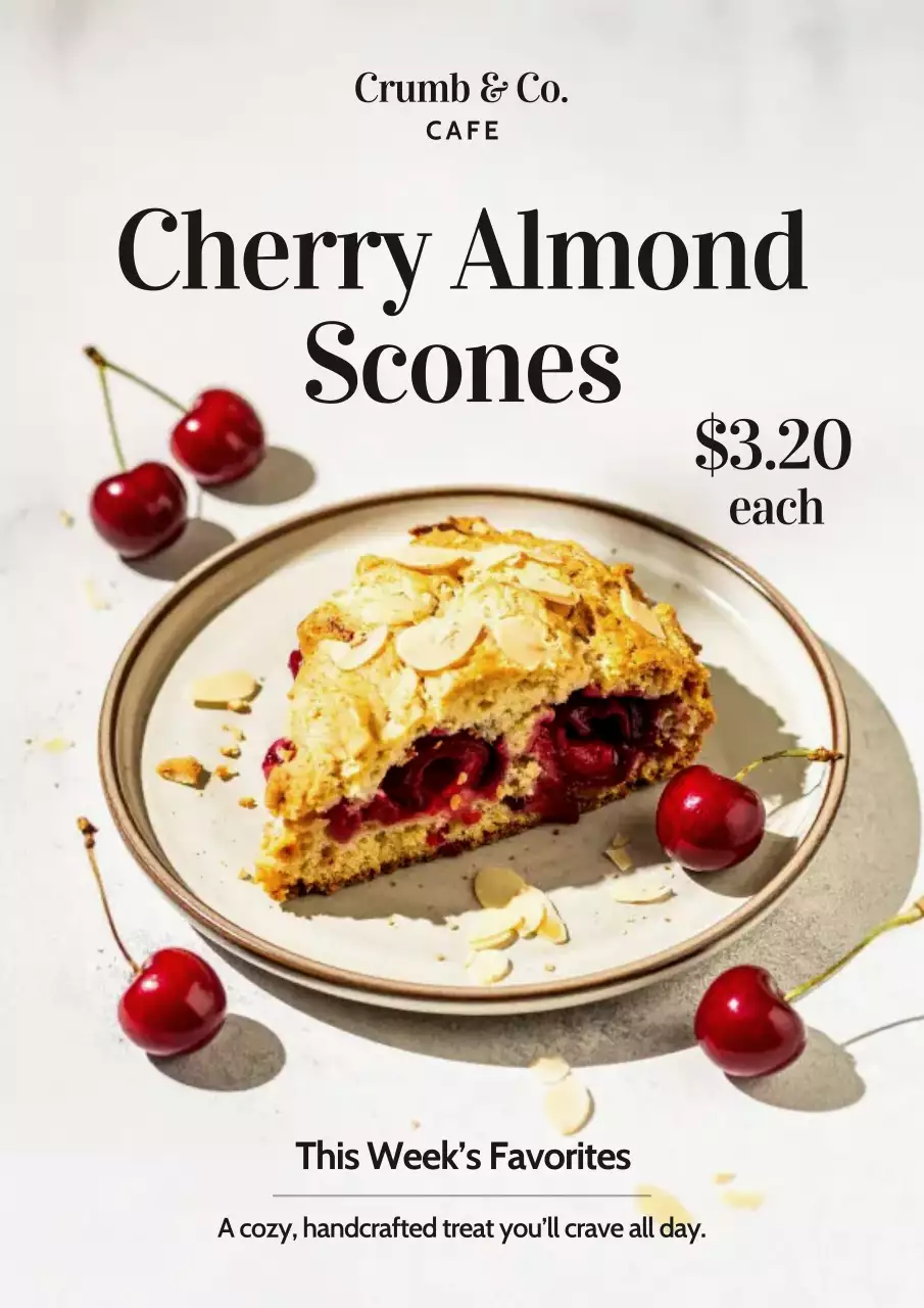 White Minimal Bakery Promotion Poster