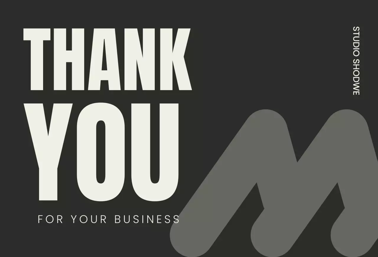 흑백 모던 감사 카드