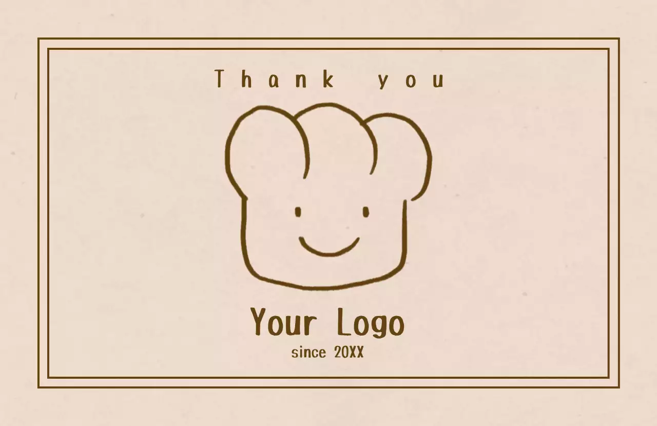 ベージュ シンプル ロゴ 名刺 イラスト