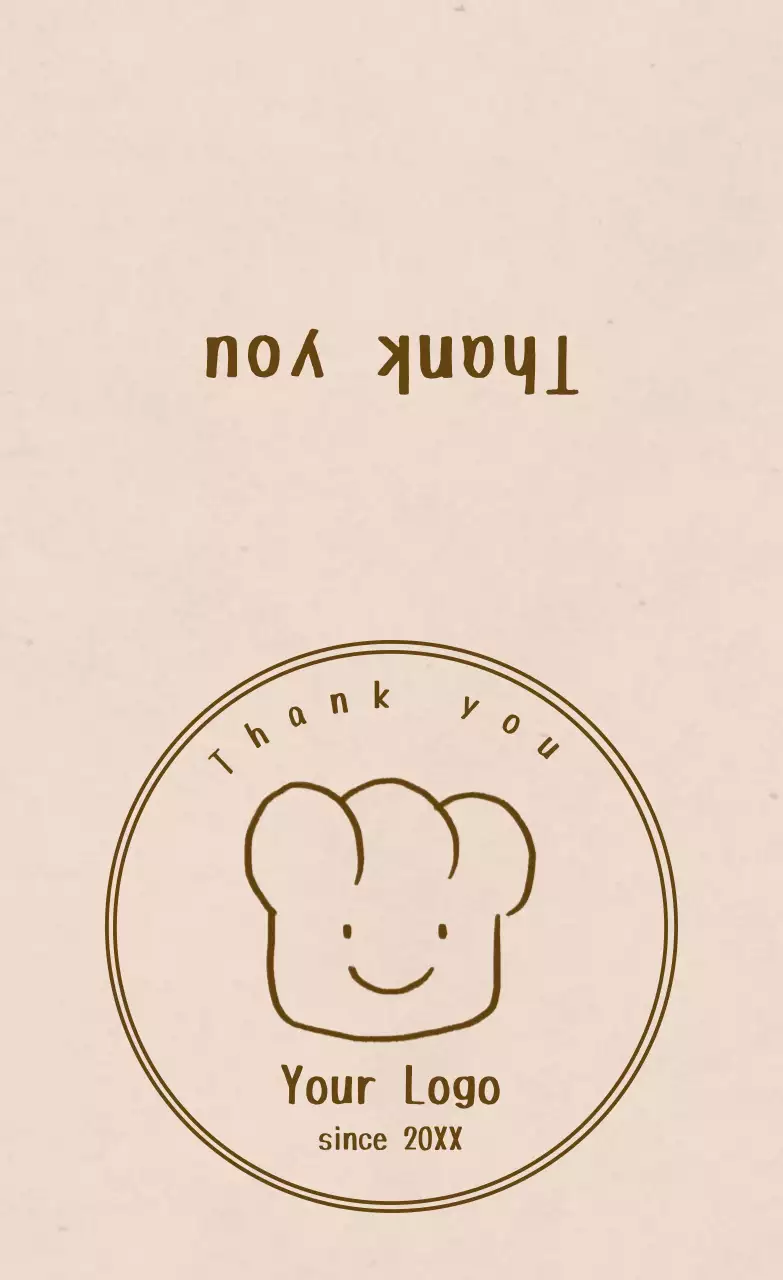 ベージュ シンプル 感謝 カード イラスト