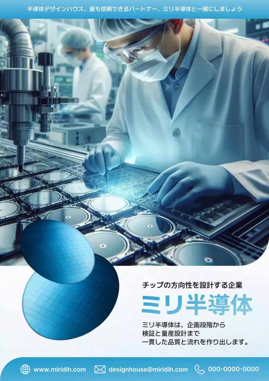 青 モダン 半導体 チラシ