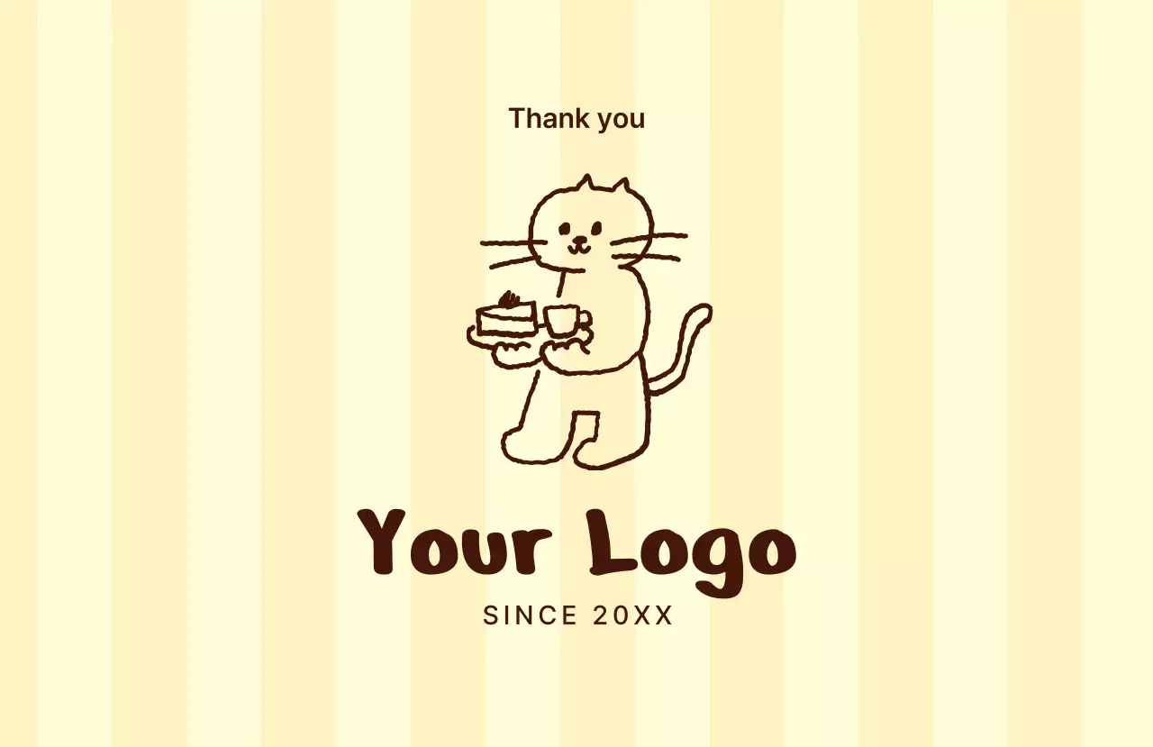 ベージュ かわいい ロゴ 名刺 イラスト