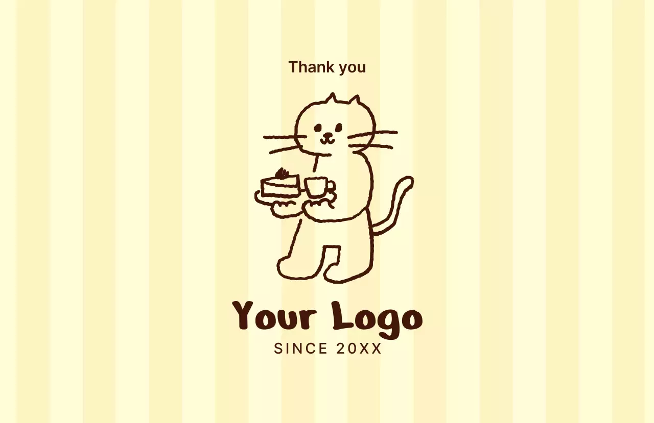 ベージュ かわいい カフェ ロゴ イラスト