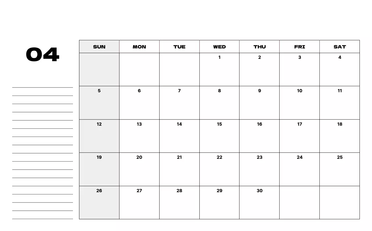 베이지 심플 달력 캘린더