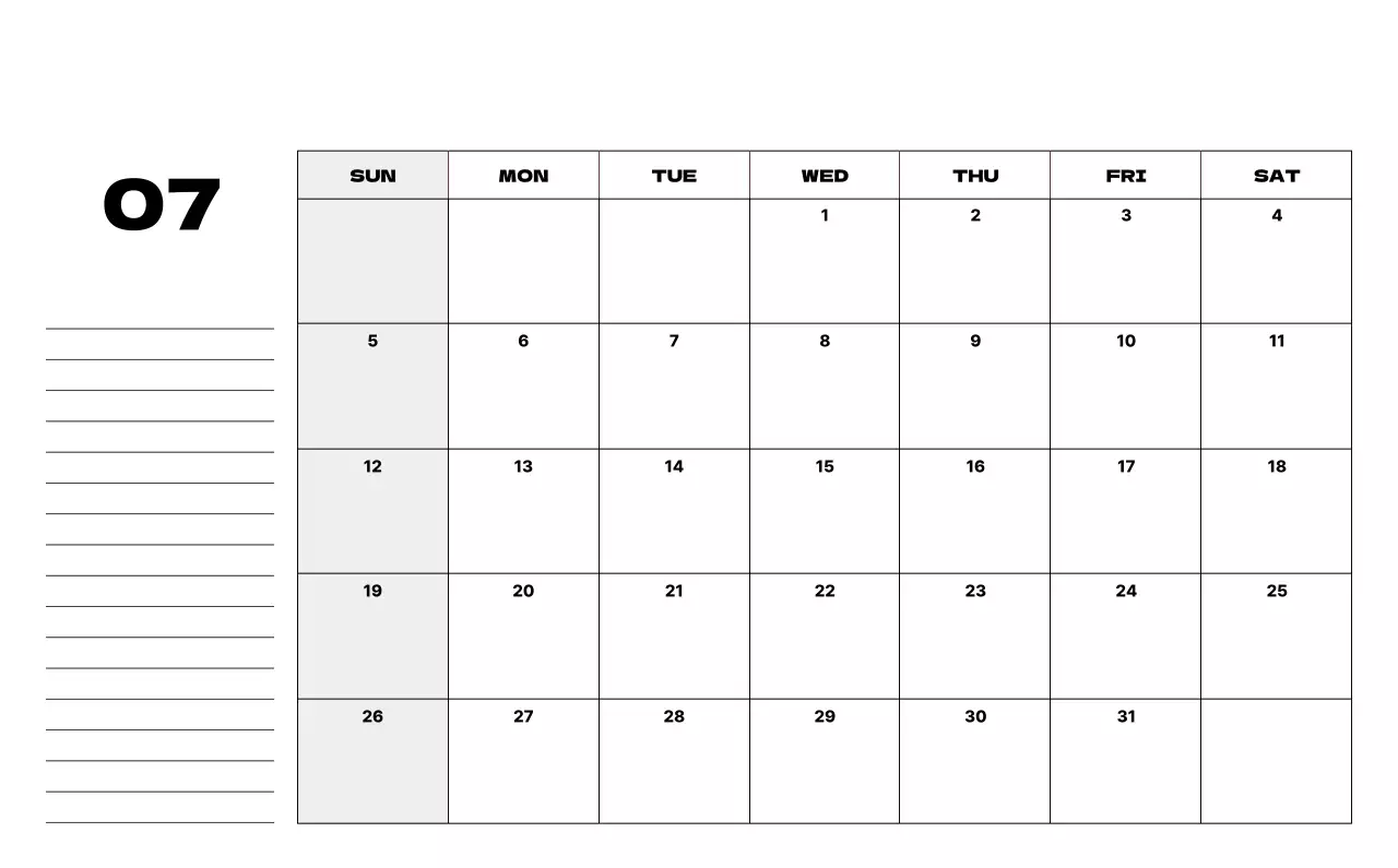 베이지 심플 달력 캘린더