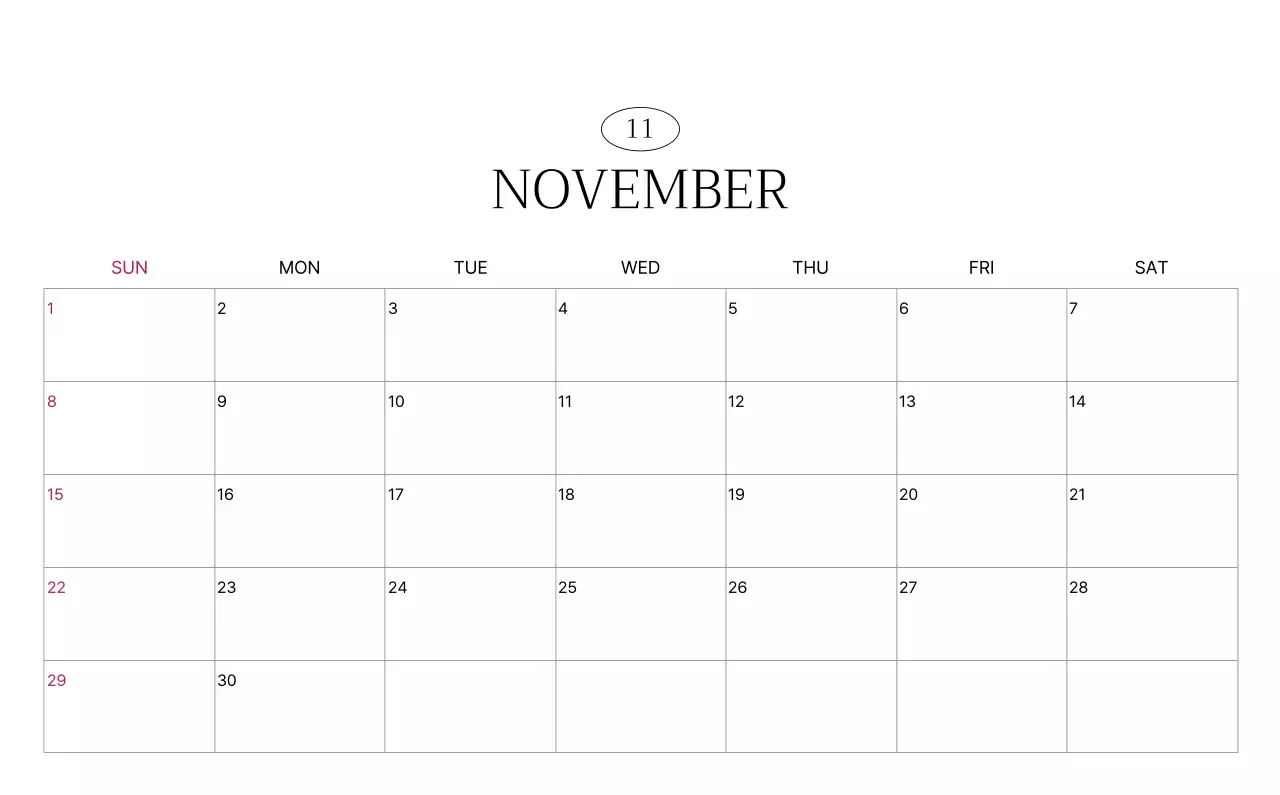 초록 심플 도시 달력