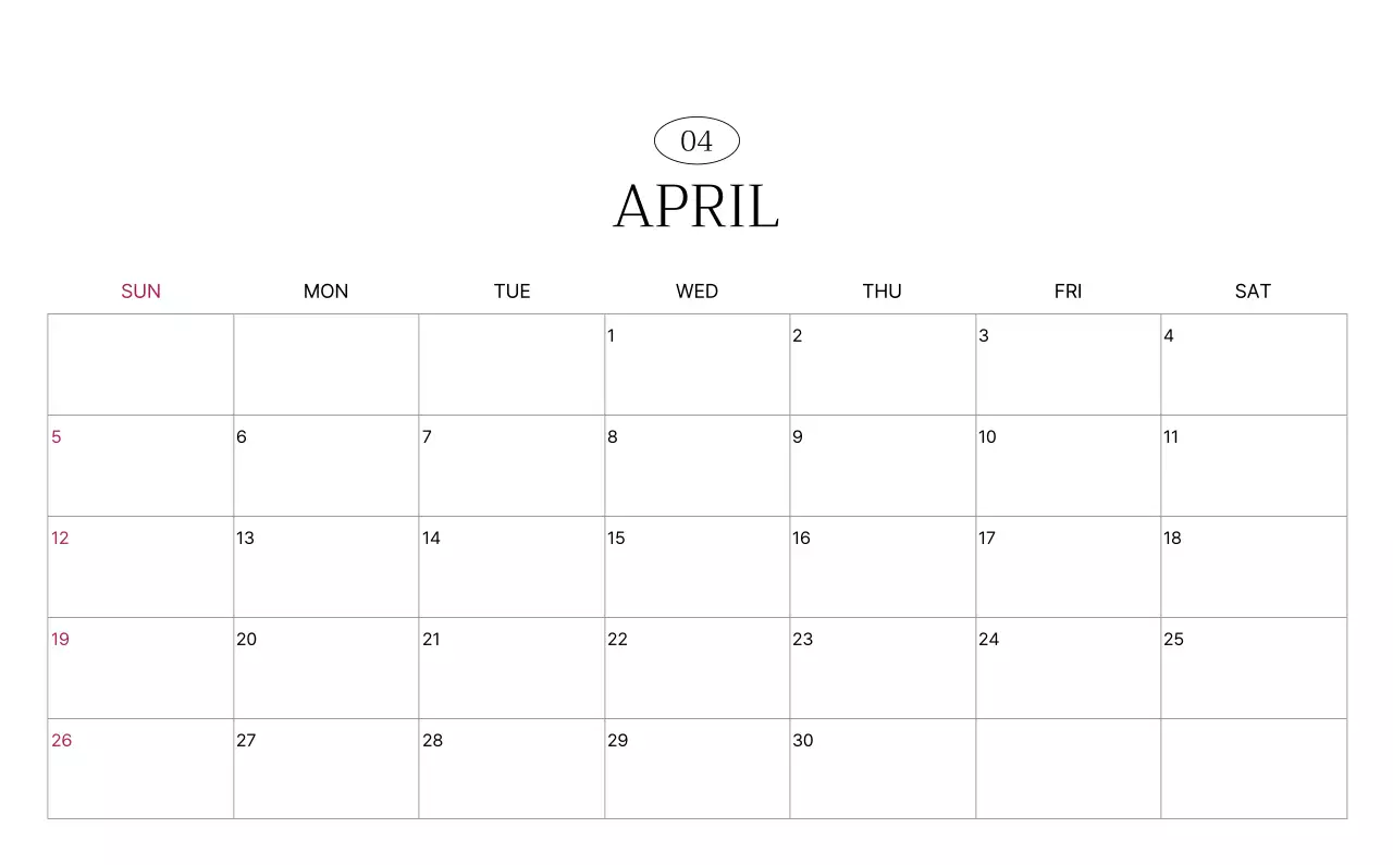 초록 심플 도시 달력