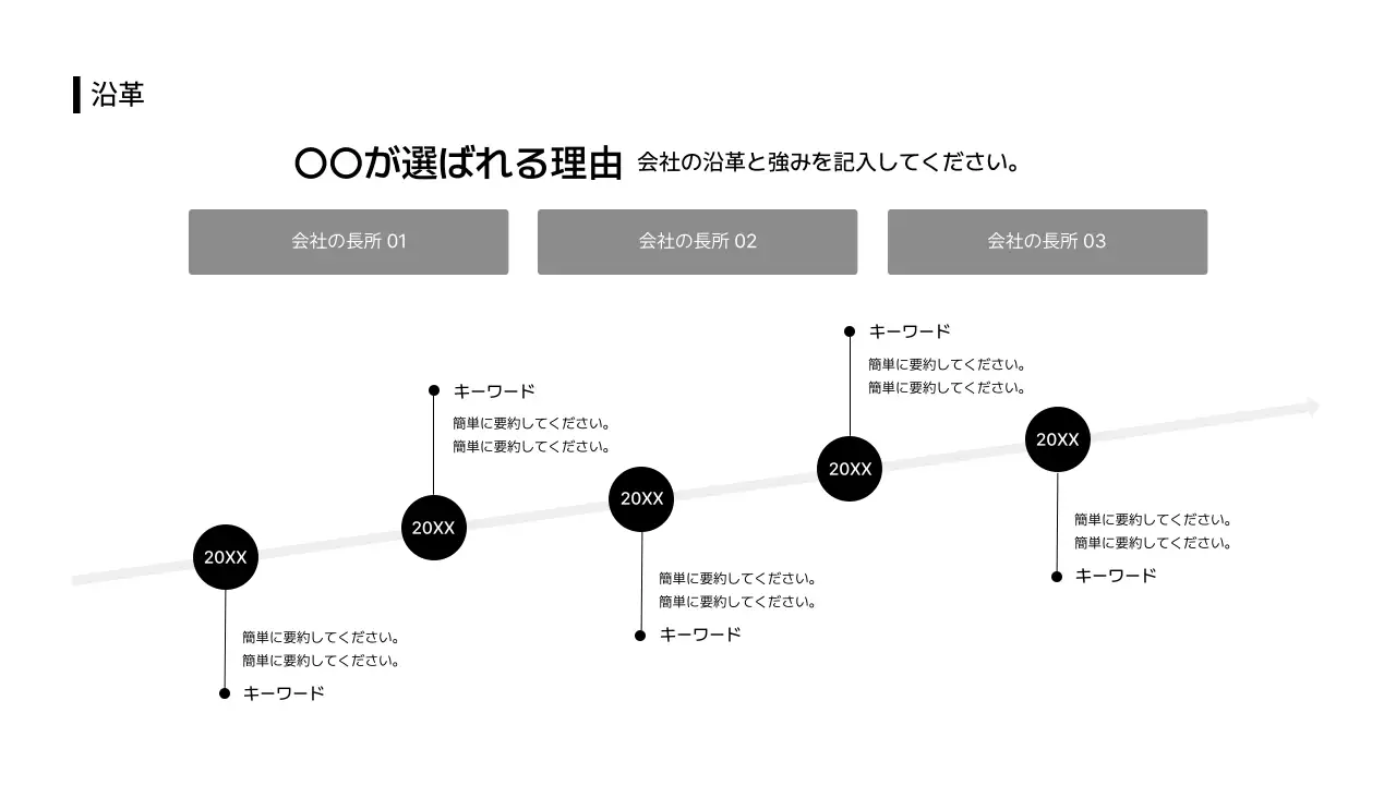 タイムライン_ステップ_情報_分割型_縦型_日本語