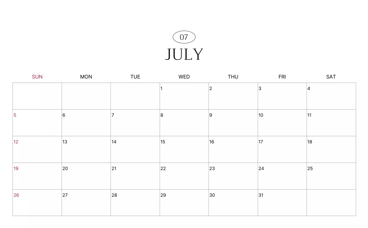 초록 심플 도시 달력