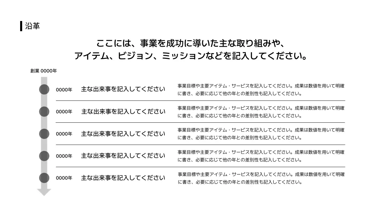 タイムライン_ステップ_情報_分割型_横型_日本語