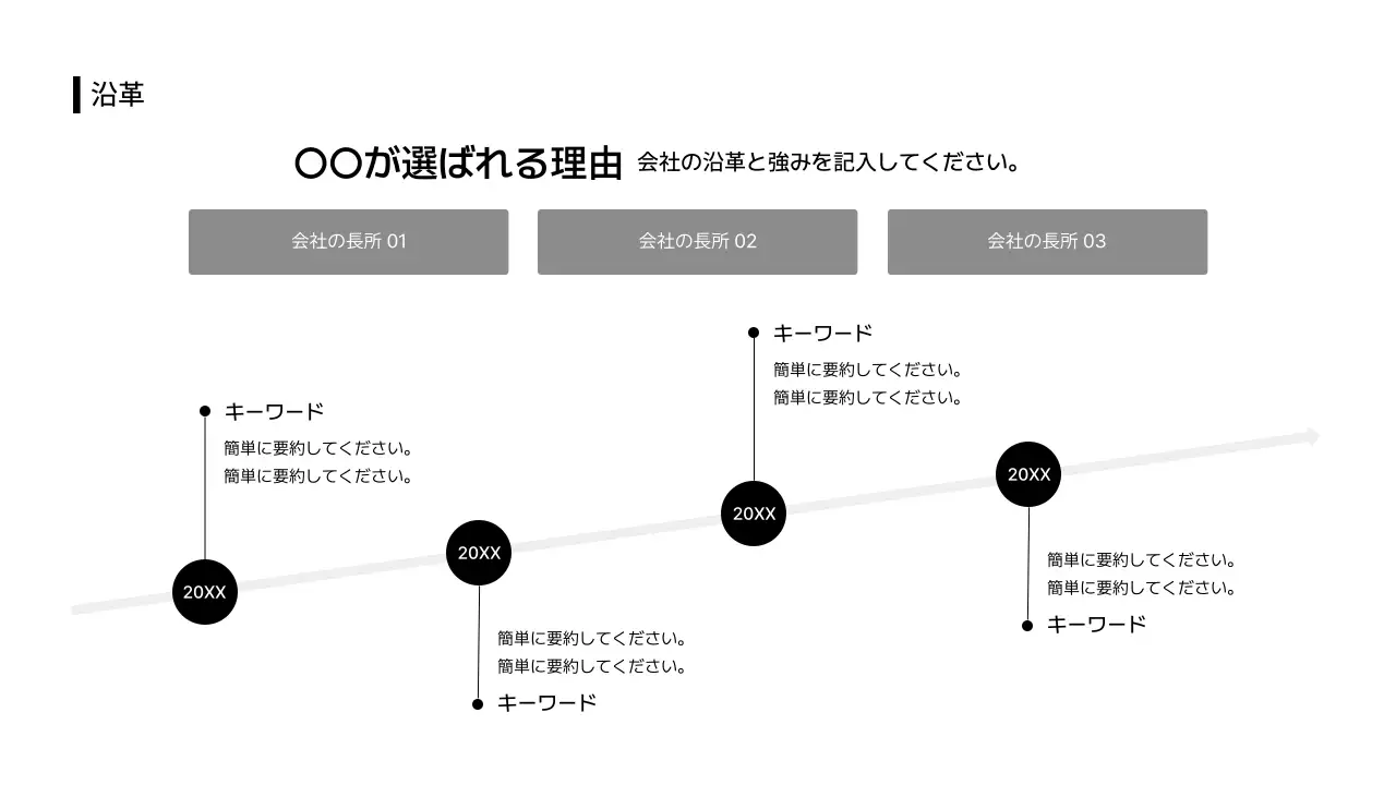 タイムライン_ステップ_情報_分割型_縦型_日本語