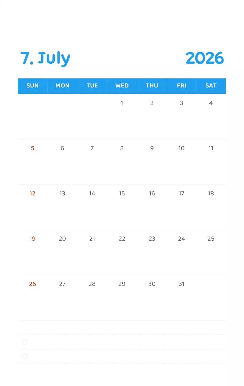 다양한 컬러의 감성적인 일러스트가 들어간 달력