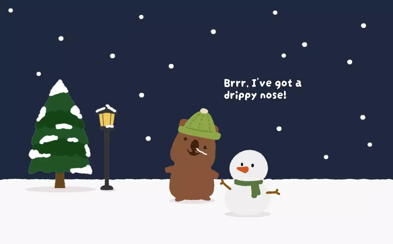 갈색 아기자기한 달력 캘린더