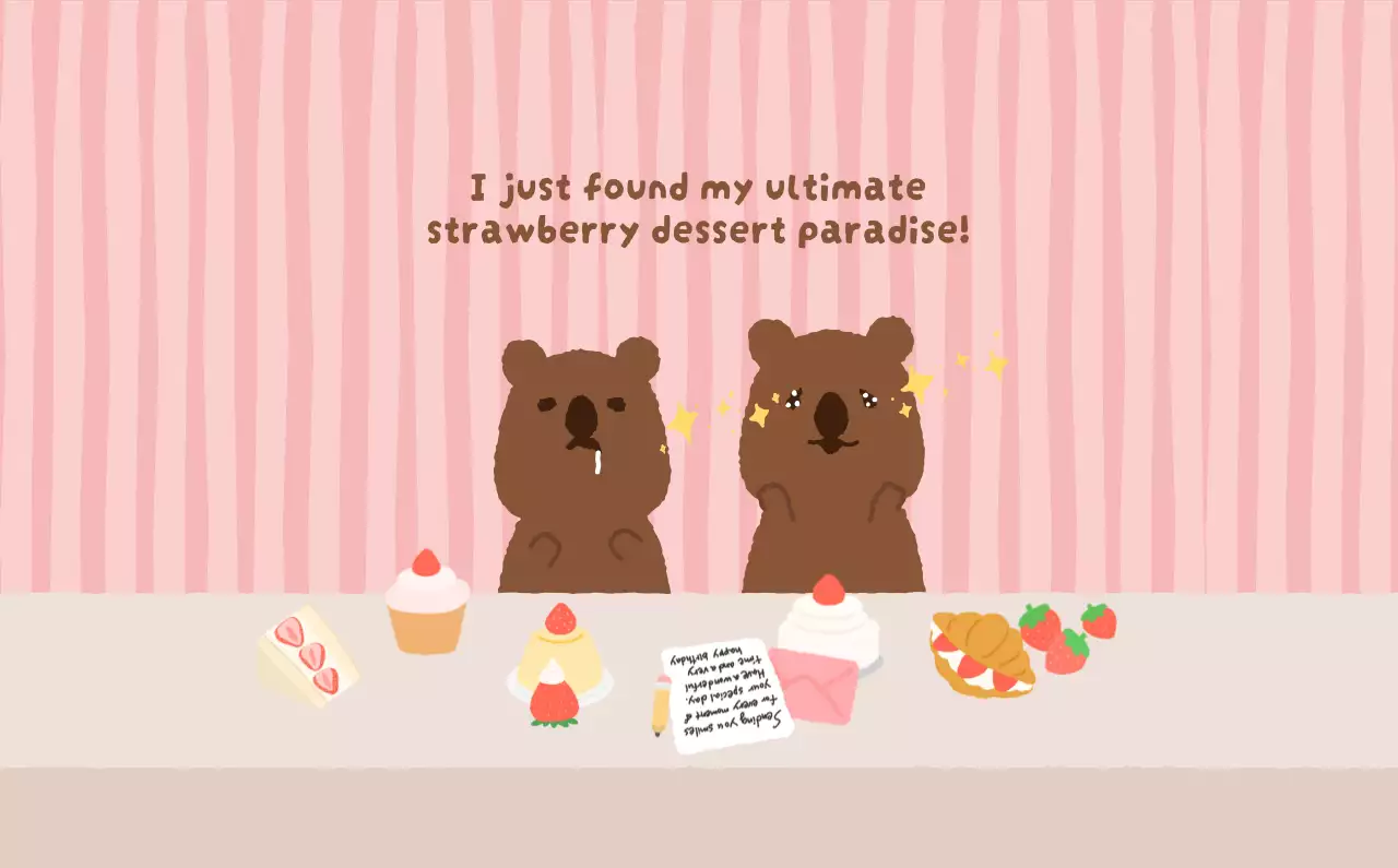 갈색 아기자기한 달력 캘린더