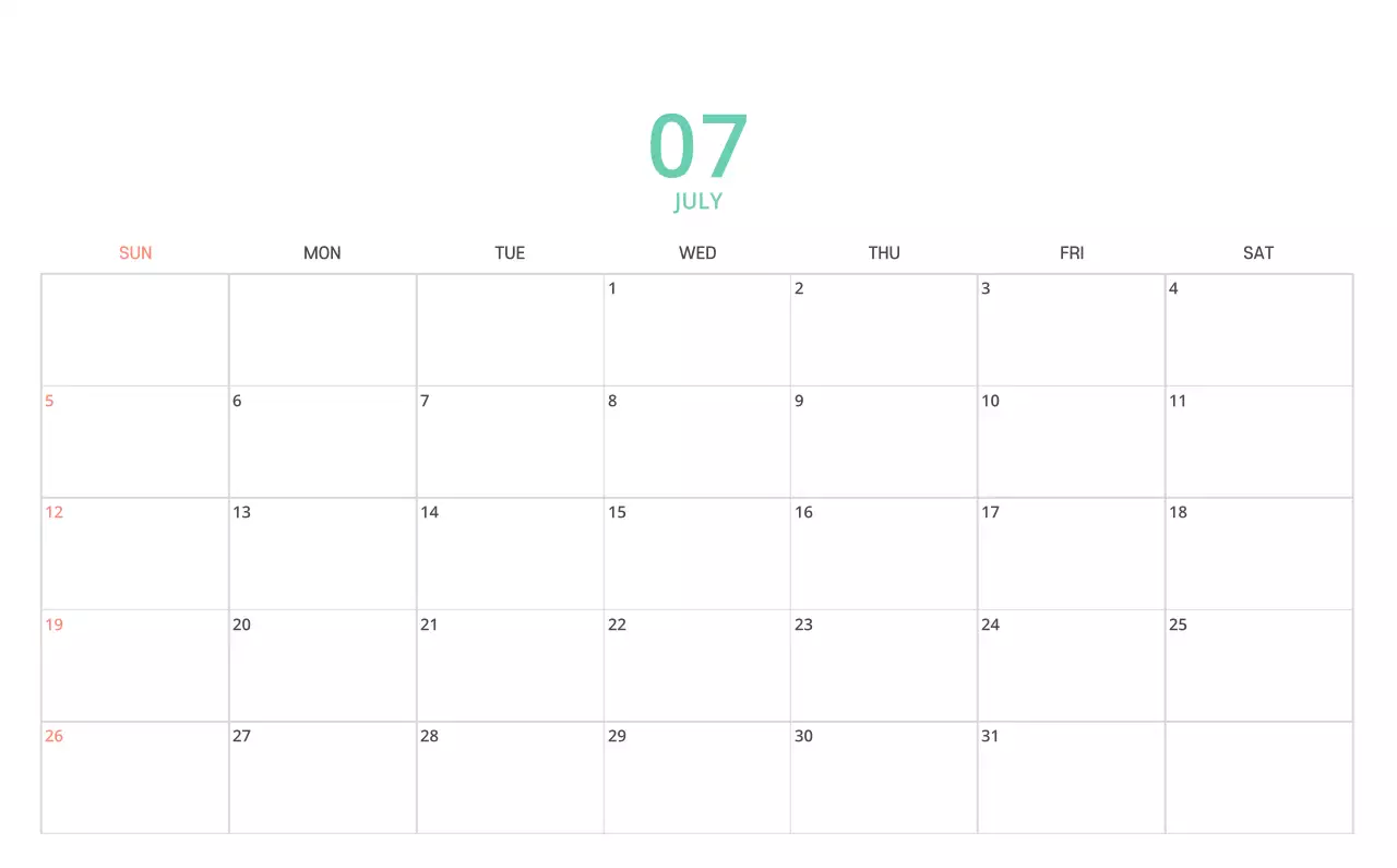 귀여운 일러스트 초록색 가족테마 탁상달력