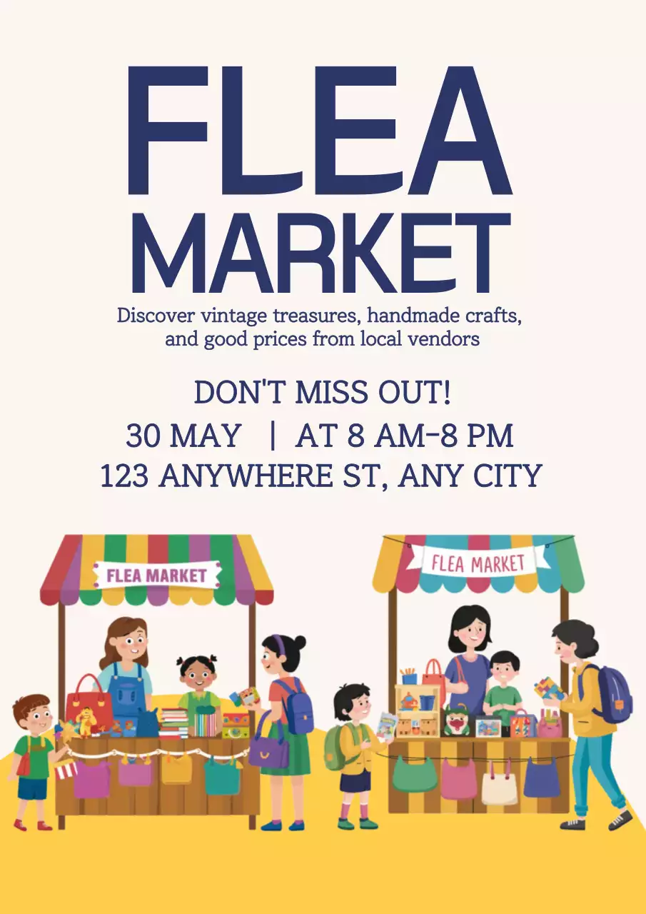 베이지 모던 벼룩시장 프로모션