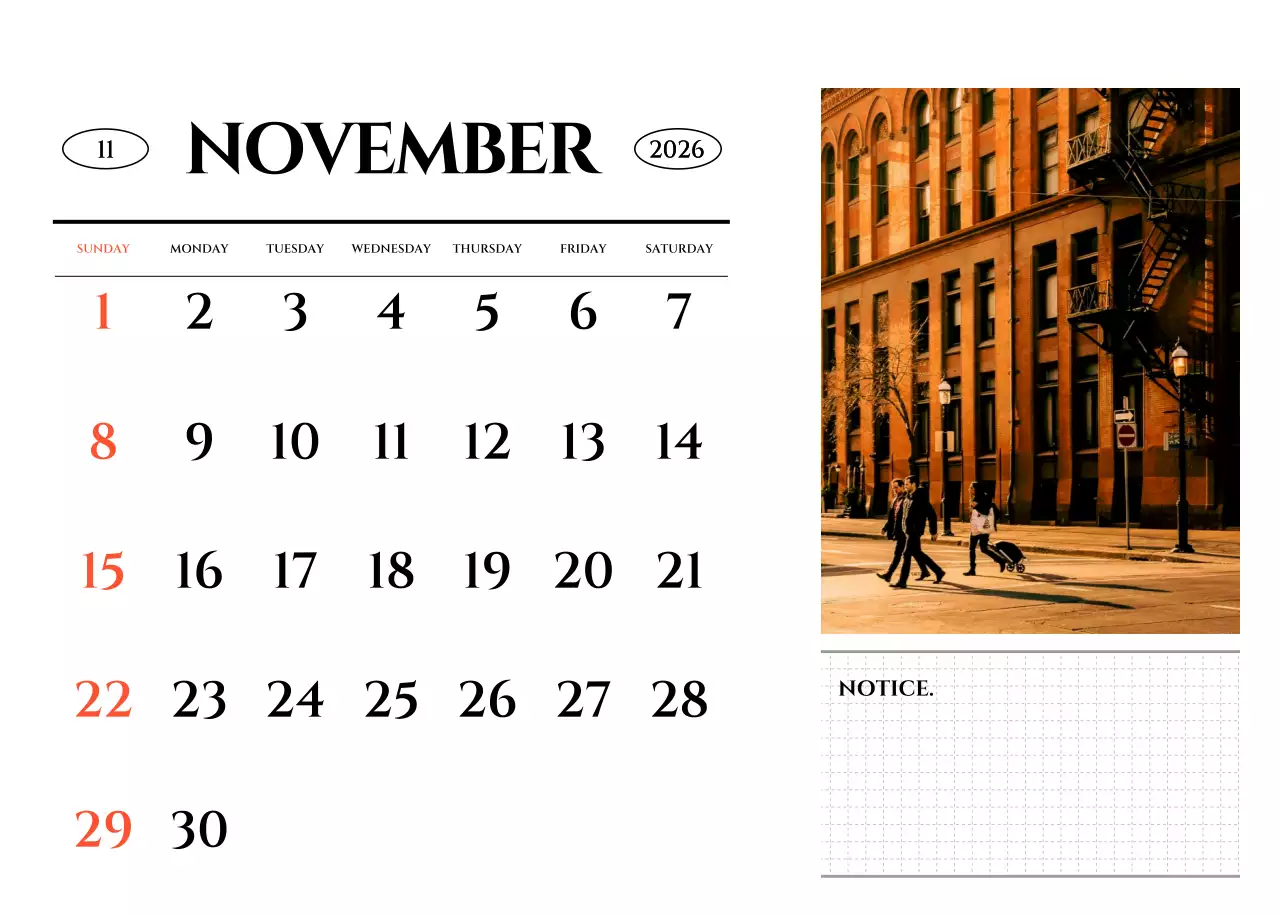 감성적인 여행 사진 컨셉의 심플한 스타일 달력