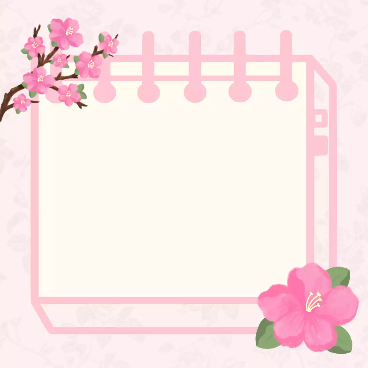 핑크 아기자기한 메모지 문구