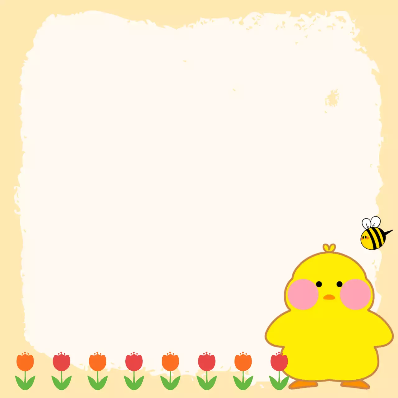 노랑색 아기자기한 병아리 프레임