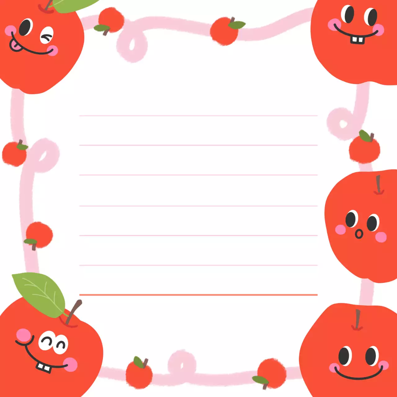 빨강 아기자기한 메모 노트