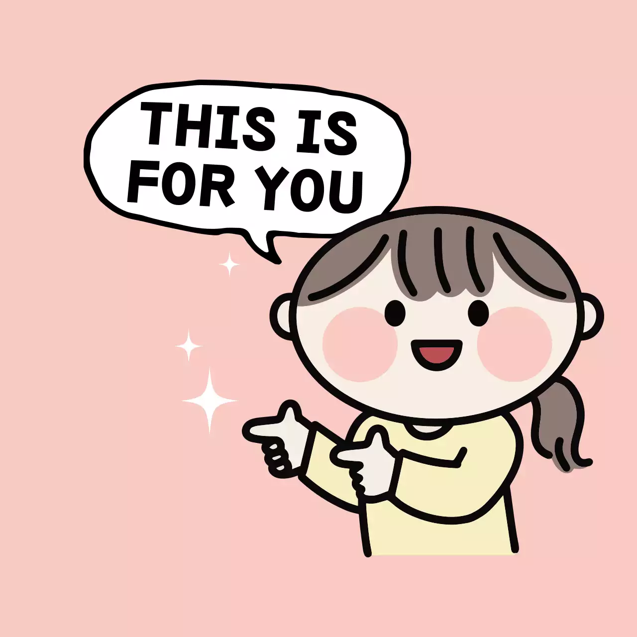 핑크 귀여운 감사 인사