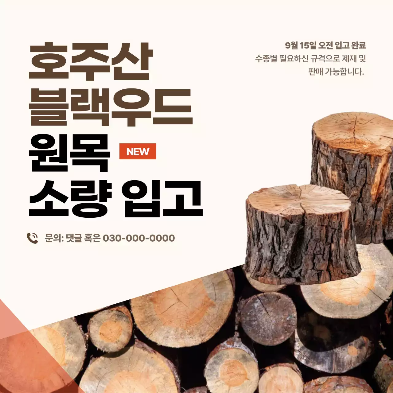 베이지 기본 원목 광고