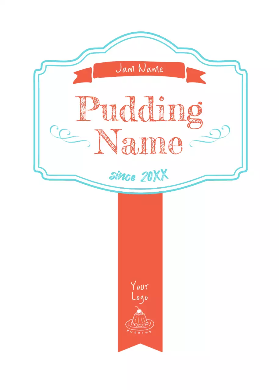 カラフル オシャレ プリン ラベル シンプル