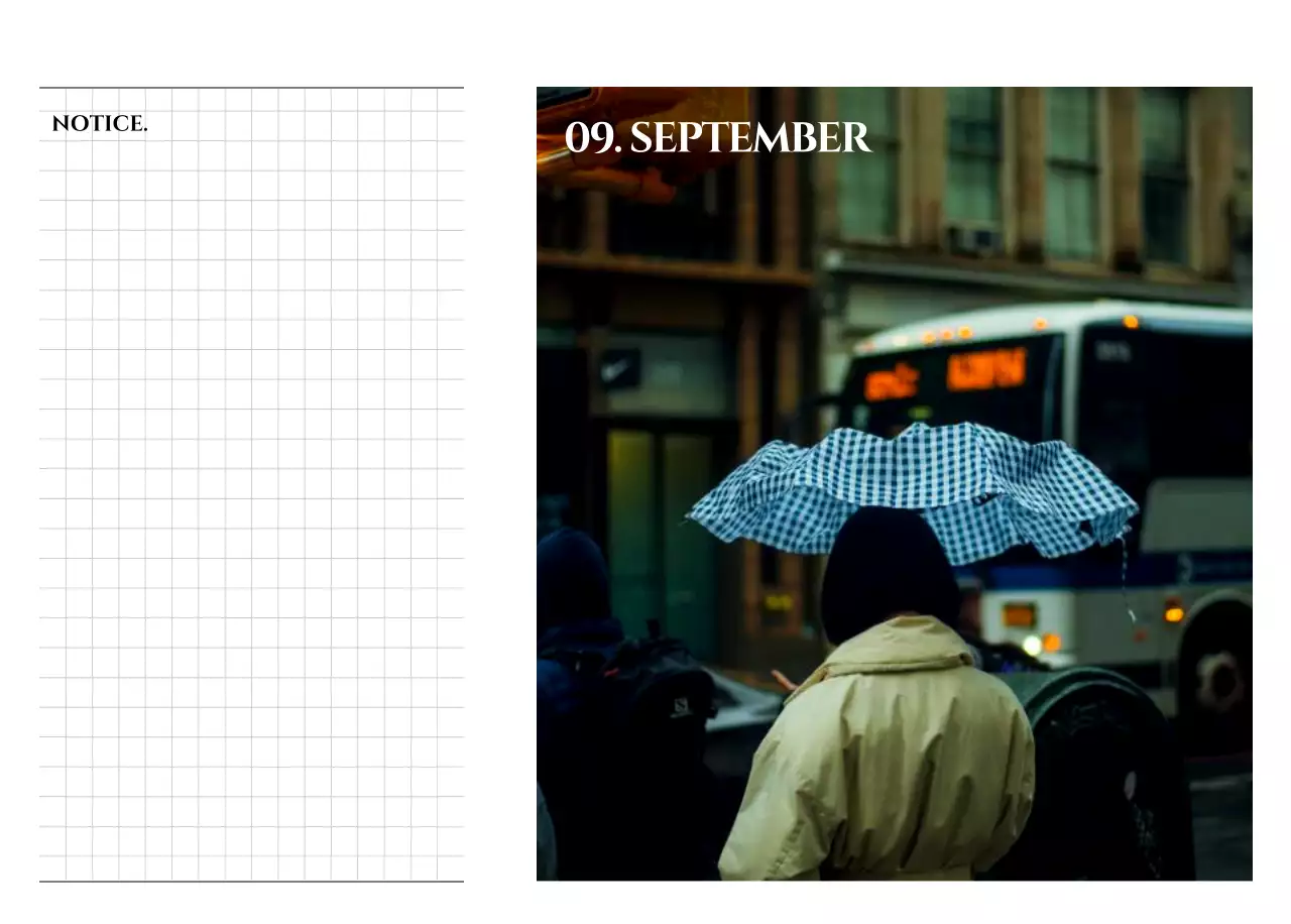 감성적인 여행 사진 컨셉의 심플한 스타일 달력