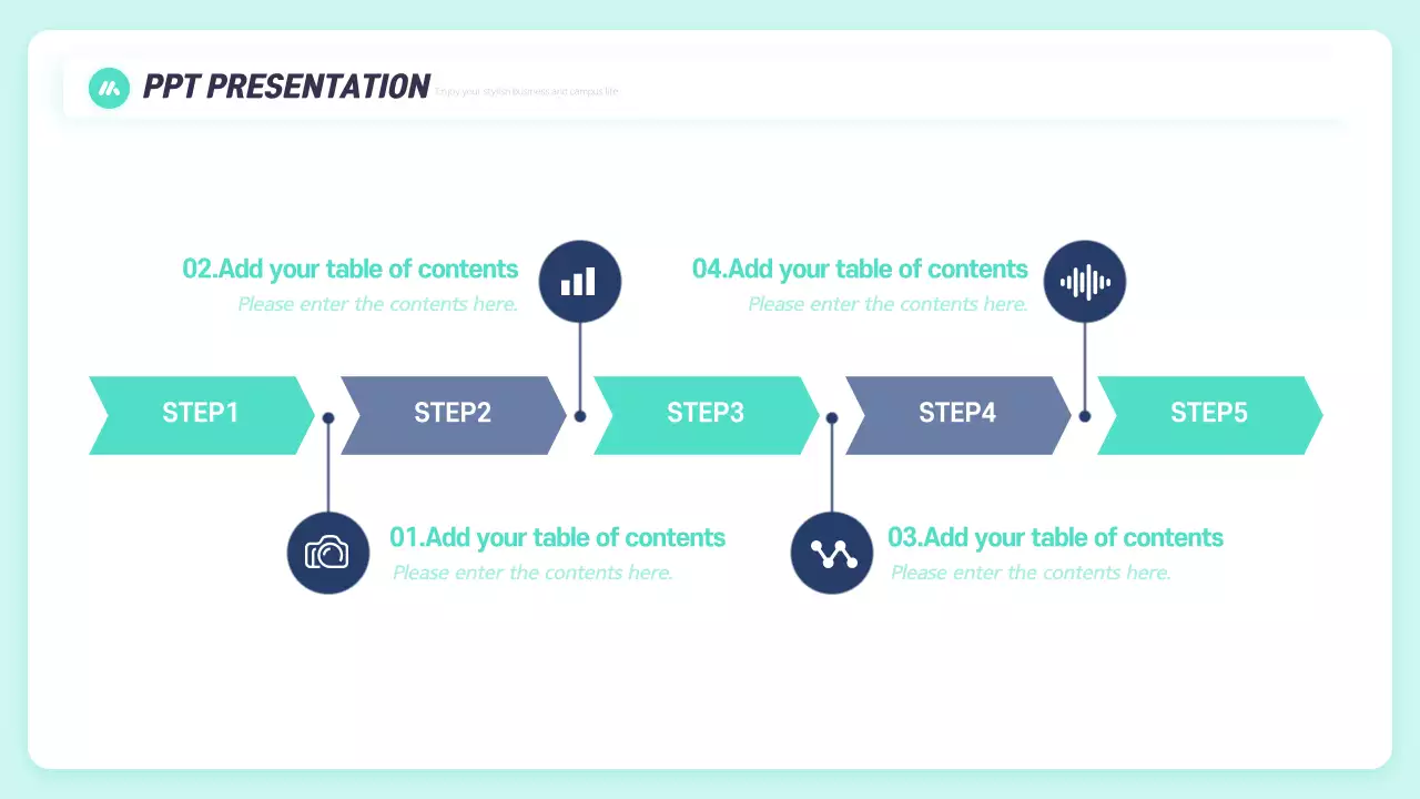 민트색 심플 기업 목표 소개서