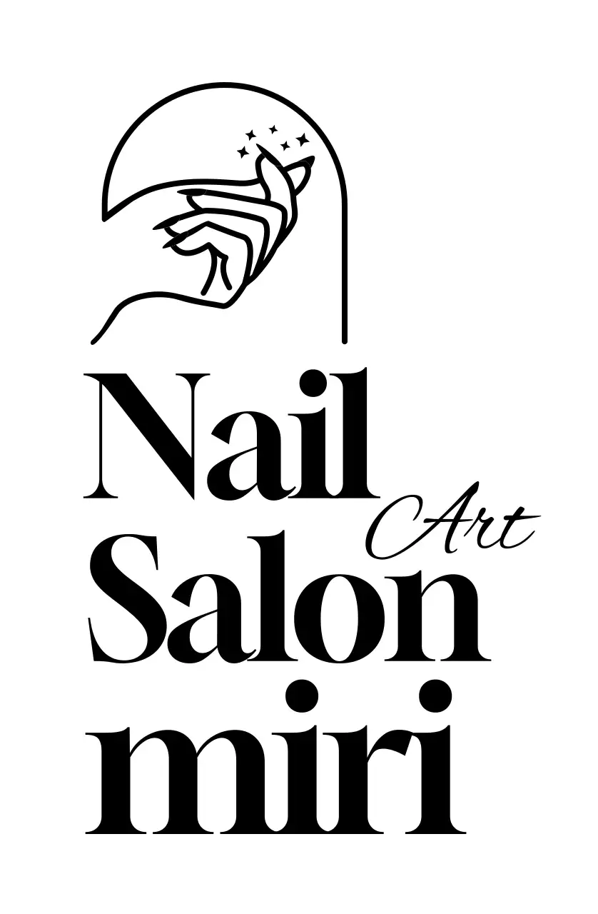 白黒 シンプル ネイルサロン ロゴ おしゃれ