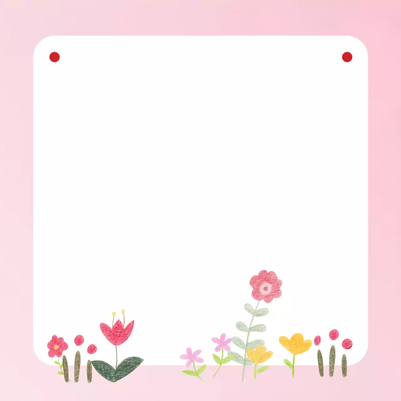핑크 아기자기한 꽃 메모지