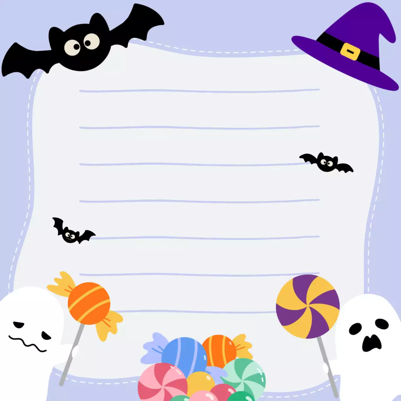 연보라 아기자기한 할로윈 편지지