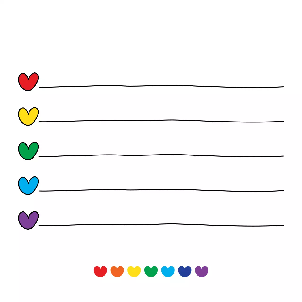 무지개 심플 디자인 메모 노트