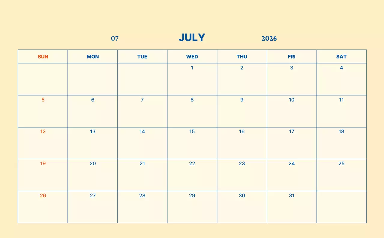 하늘색 모던 달력 홍보