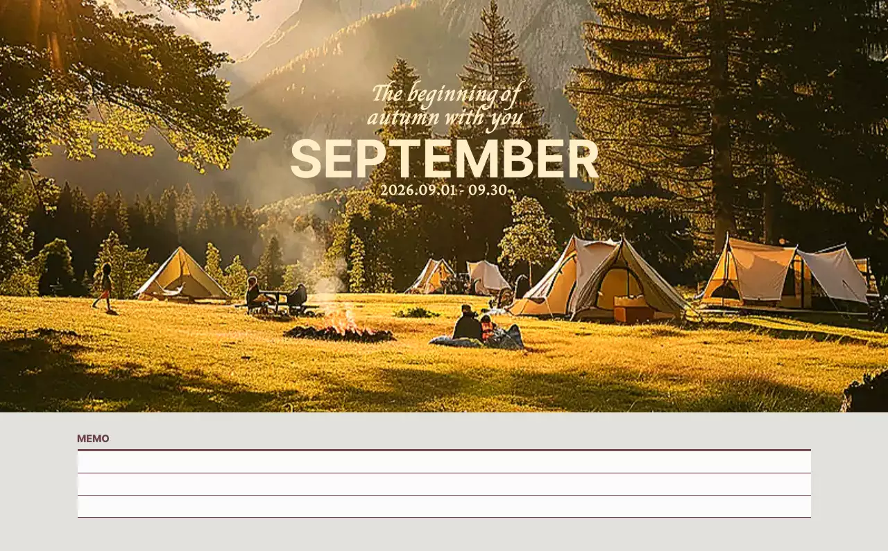 하늘색 모던 달력 홍보