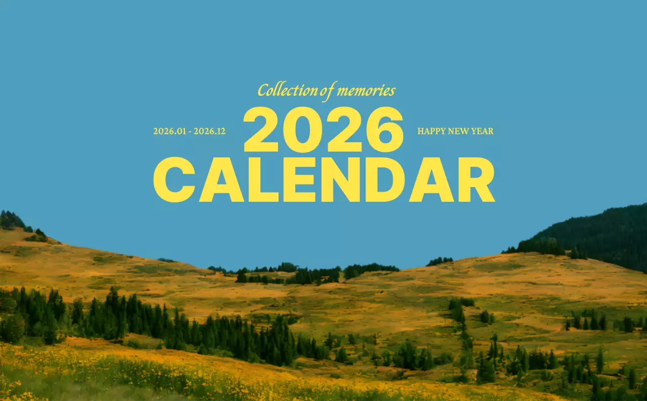 하늘색 모던 달력 홍보