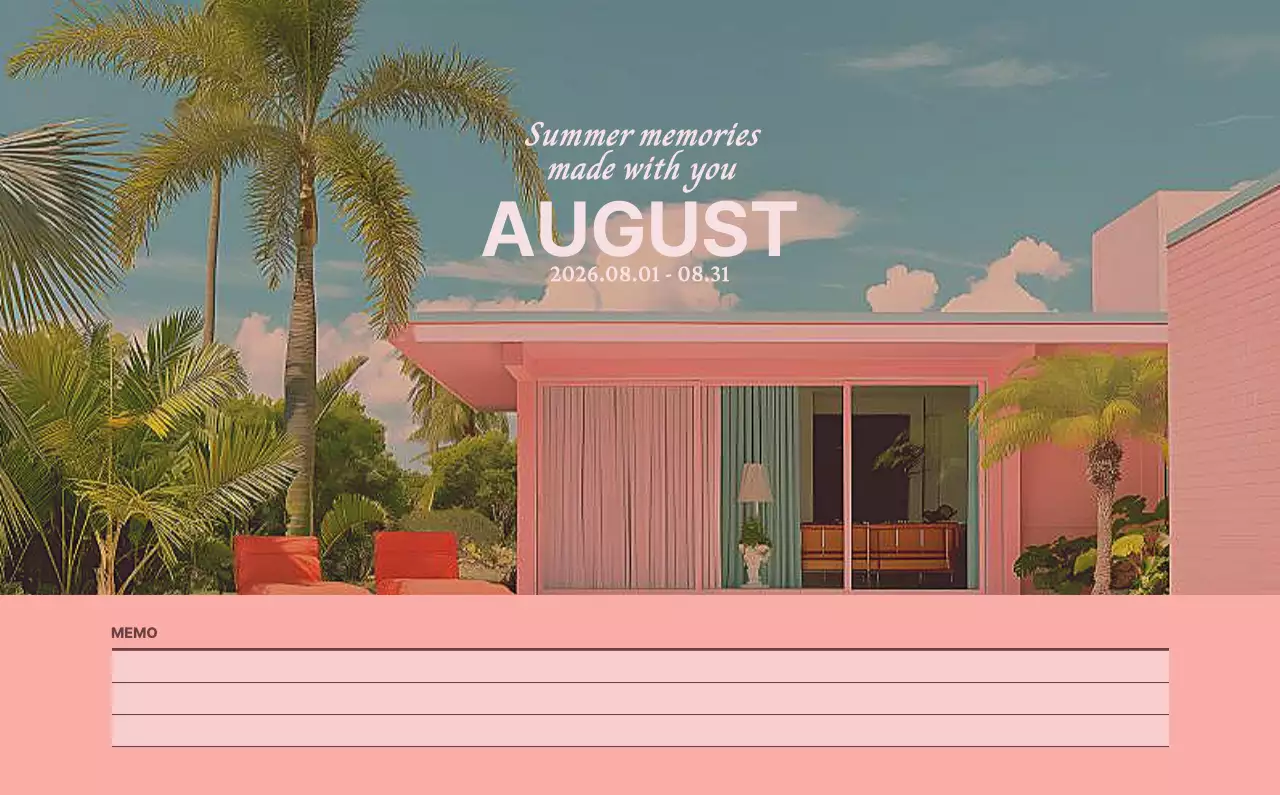 하늘색 모던 달력 홍보