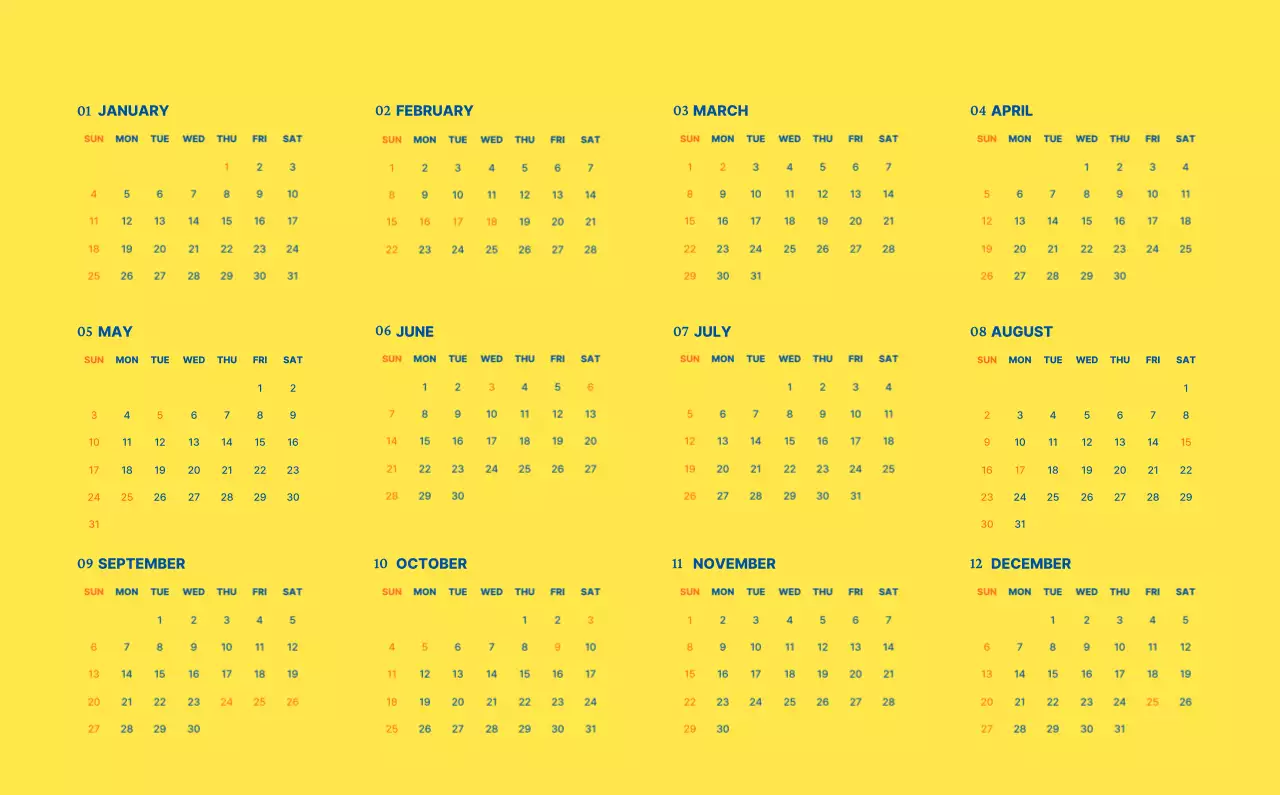 하늘색 모던 달력 홍보